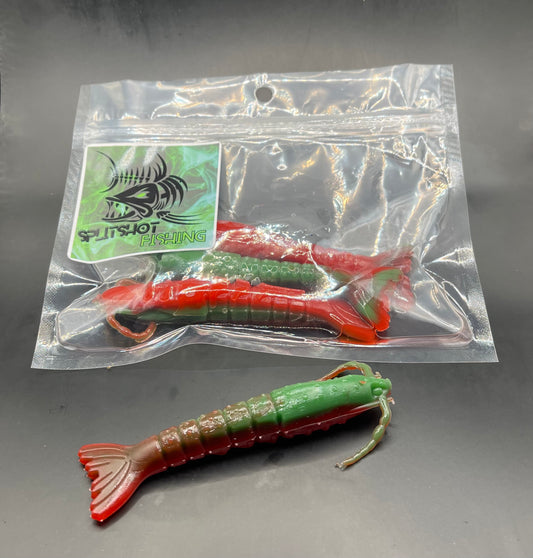 4in red and green prawn large bag