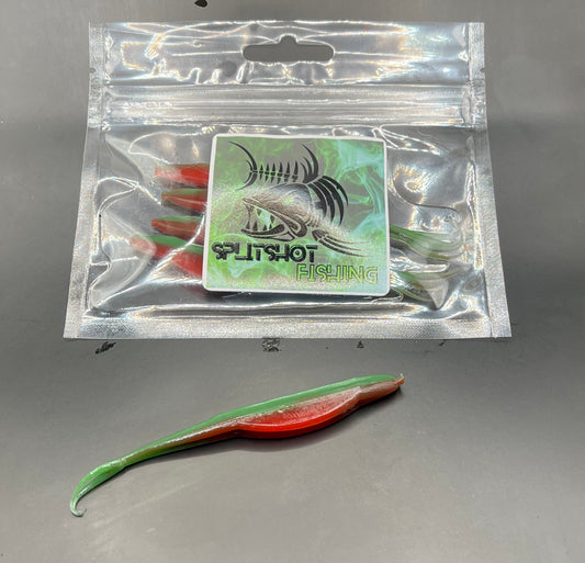 4in red and green jerk bait medium bag